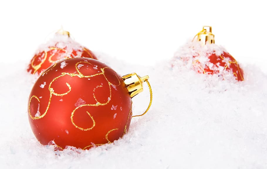 ball, snow, shine, isolated, wallpaper, decoration, fun, white HD wallpaper