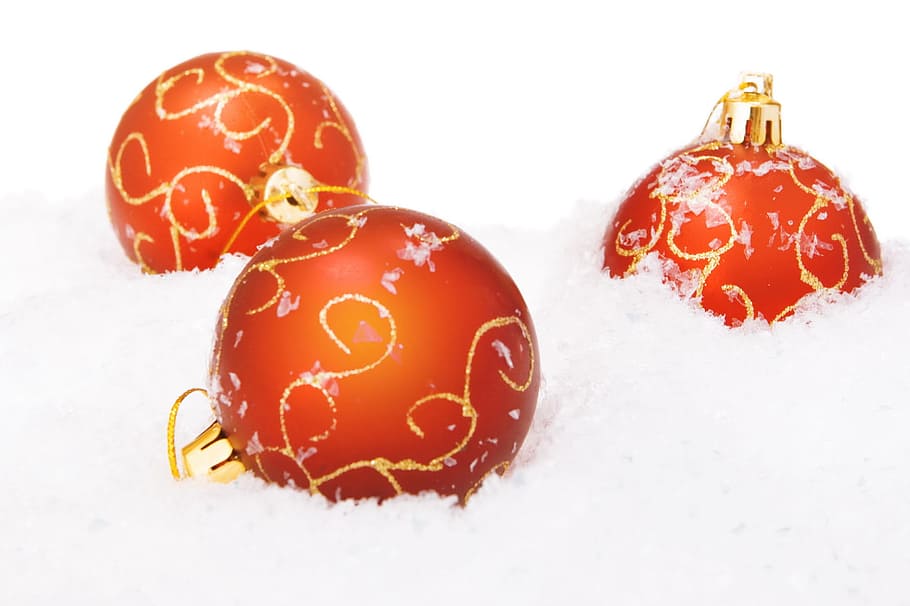 ball, snow, shine, isolated, wallpaper, decoration, fun, white HD wallpaper