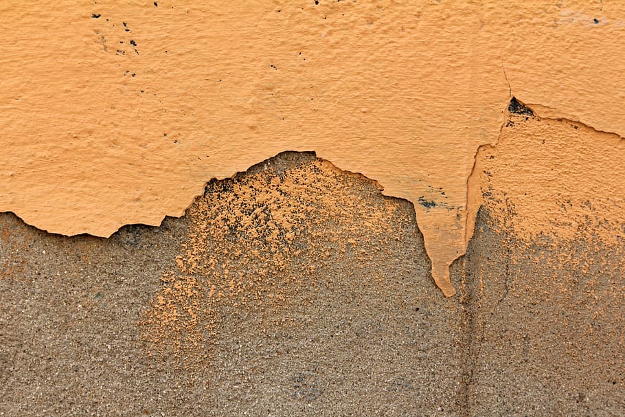 wall, orange, plastered, background, structure, flake, masonry HD wallpaper