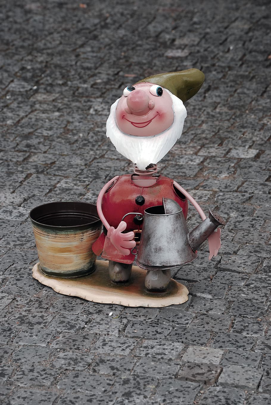 figurine, toy, pot, robot, tin, can, slate, watering can, clothing, HD wallpaper