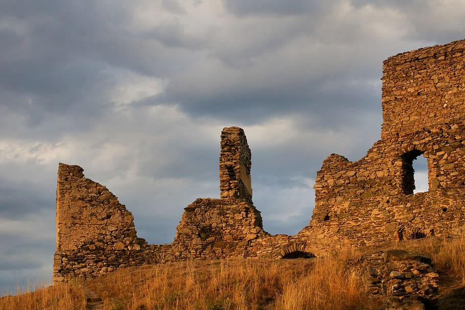 ruins, castle, wall, middle ages, architecture, old, historical HD wallpaper