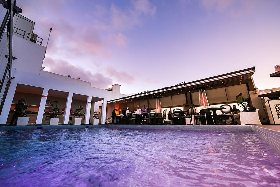 Swimming Pool, architecture, building, hotel, resort, sky, built structure HD wallpaper