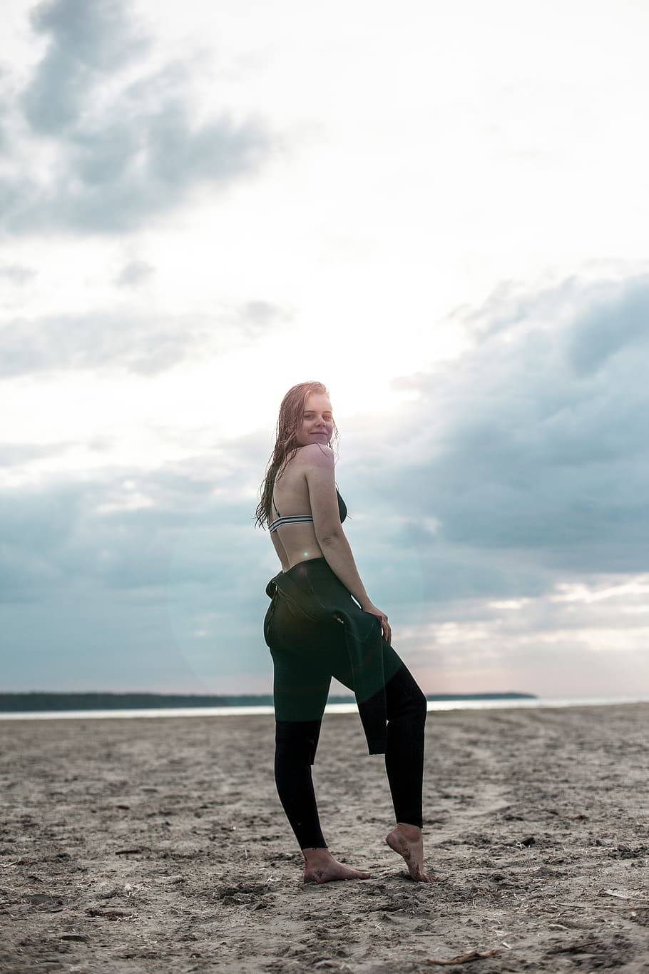 Woman In Black Pants , beach, beautiful, estonia, female, girl HD wallpaper