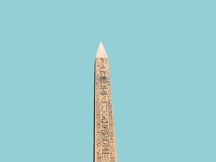 obelisk under gray clouds, business, copy space, instrument of measurement HD wallpaper