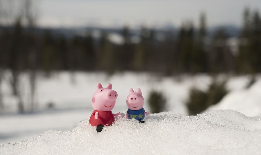 HD wallpaper: peppa pig, toy, figure, cute, nature, view, snow, winter,  small | Wallpaper Flare