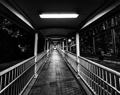 banister, handrail, railing, corridor, path, walkway, machine HD wallpaper