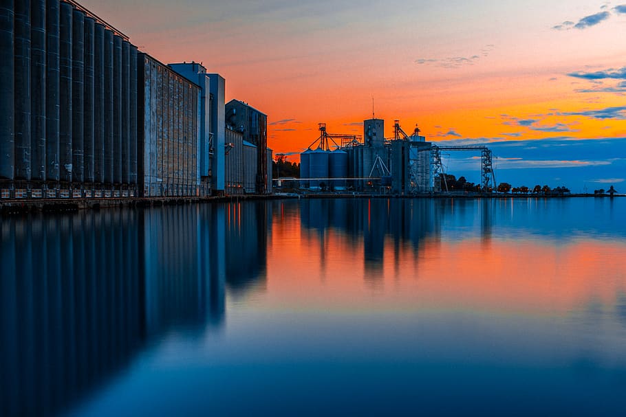 canada, goderich, goderich port management corporation, sunset HD wallpaper