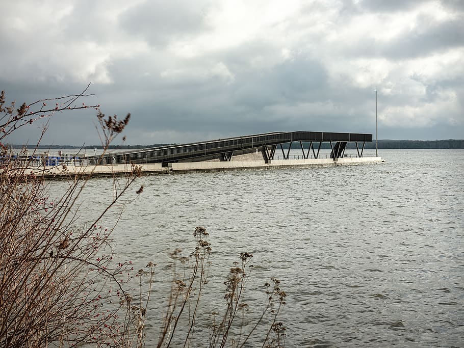 water, waterfront, port, dock, pier, building, boardwalk, bridge HD wallpaper