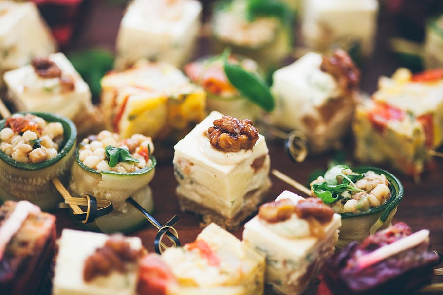 sliced cakes, food, cafeteria, restaurant, buffet, meal, dessert HD wallpaper