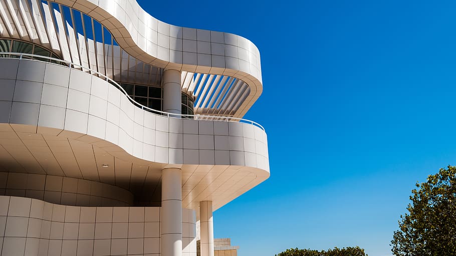 white concrete building, architecture, convention center, countryside HD wallpaper