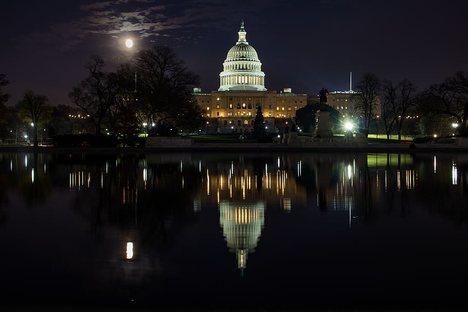 architecture, dome, building, lighting, washington, d.c., usa HD wallpaper