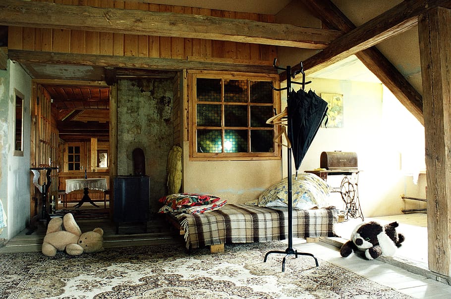 Interior of an old country house, aged, antique, architectural
