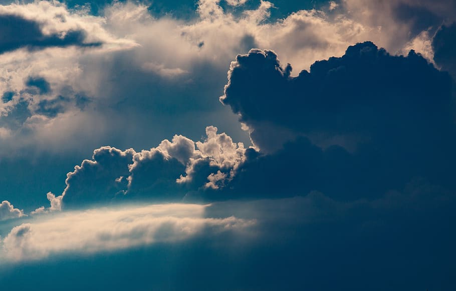 sky, clouds, mood, weather, evening, thunderstorm, nature, dramatic HD wallpaper