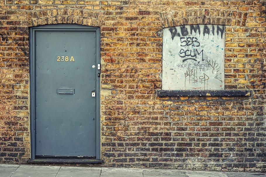 door, brick, wall, path, walkway, clothing, apparel, plant HD wallpaper