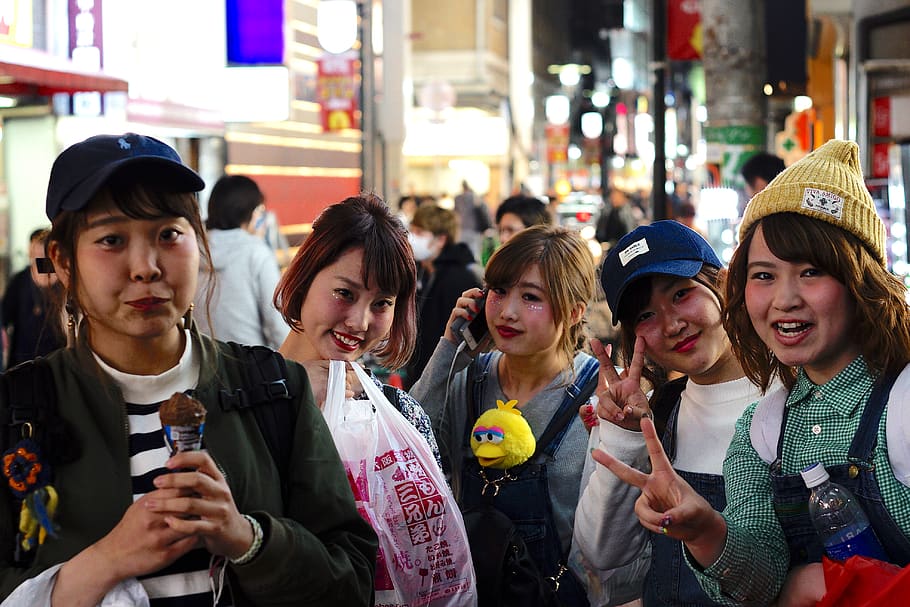 japan, osaka, dotonbori, night, asia, lights, people, kansai HD wallpaper