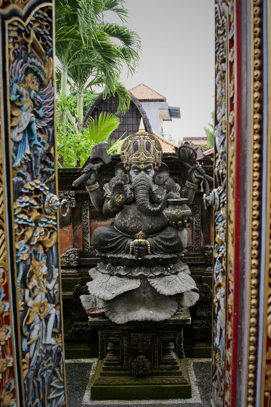 architecture, building, ganesha protecting the aling-aling, HD wallpaper