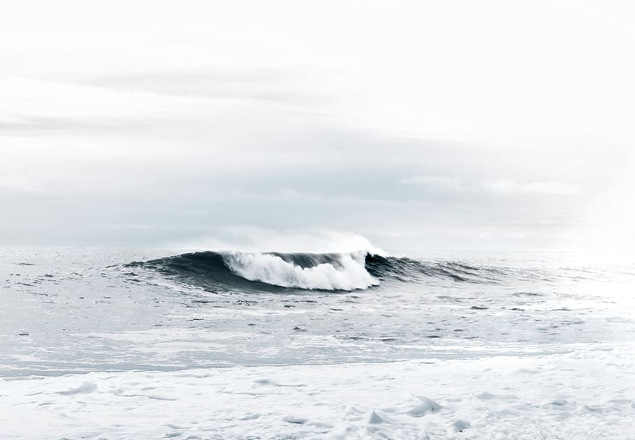 Photo of Sea Waves Under Cloudy Sky, clouds, environment, horizon HD wallpaper