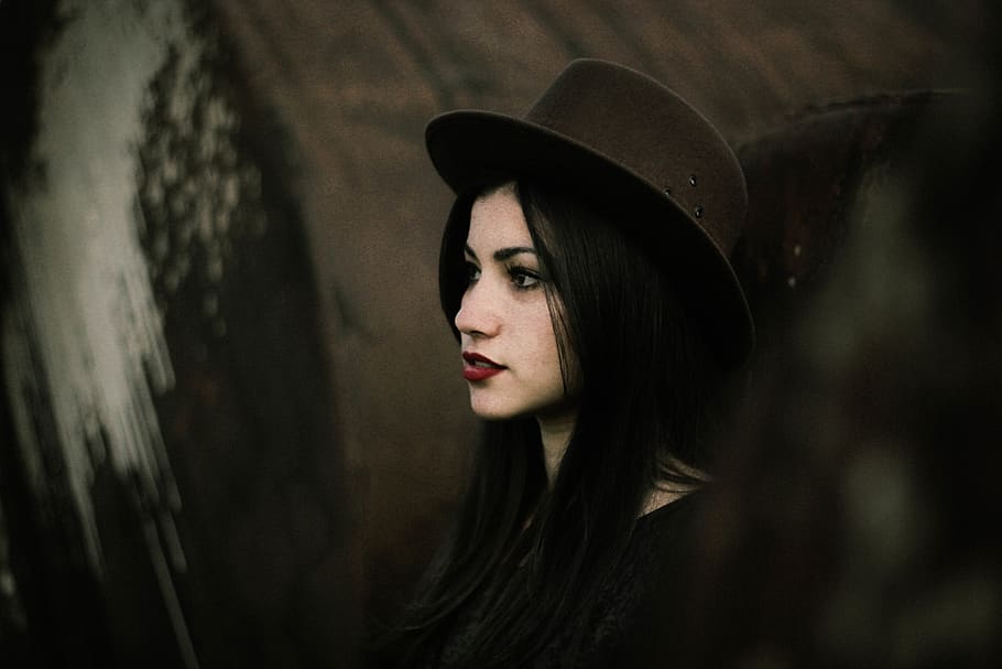 eye, alone, book, beautiful, girl, hat, vintage, grunge, one person HD wallpaper