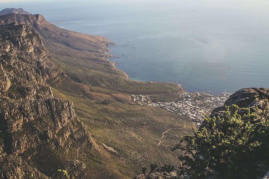 table, table mountain, landscape, view, views, ocean, coast HD wallpaper