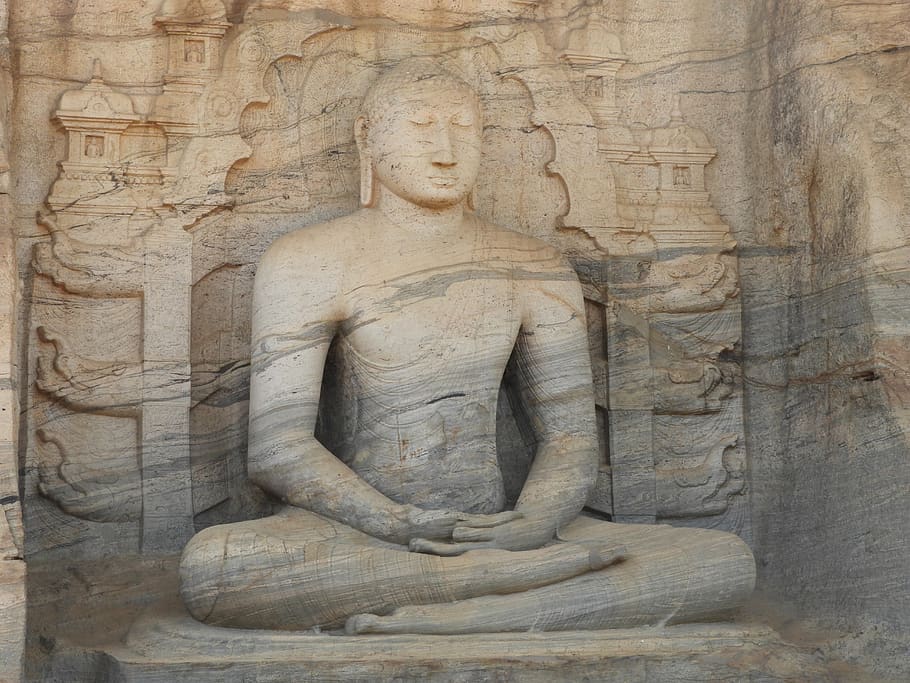 buddha statue, worship, art, sri lanka, painting, archaeology HD wallpaper