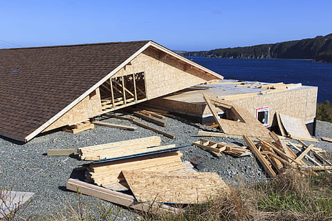 House damaged from wind storm., strom, new, building, broken HD wallpaper