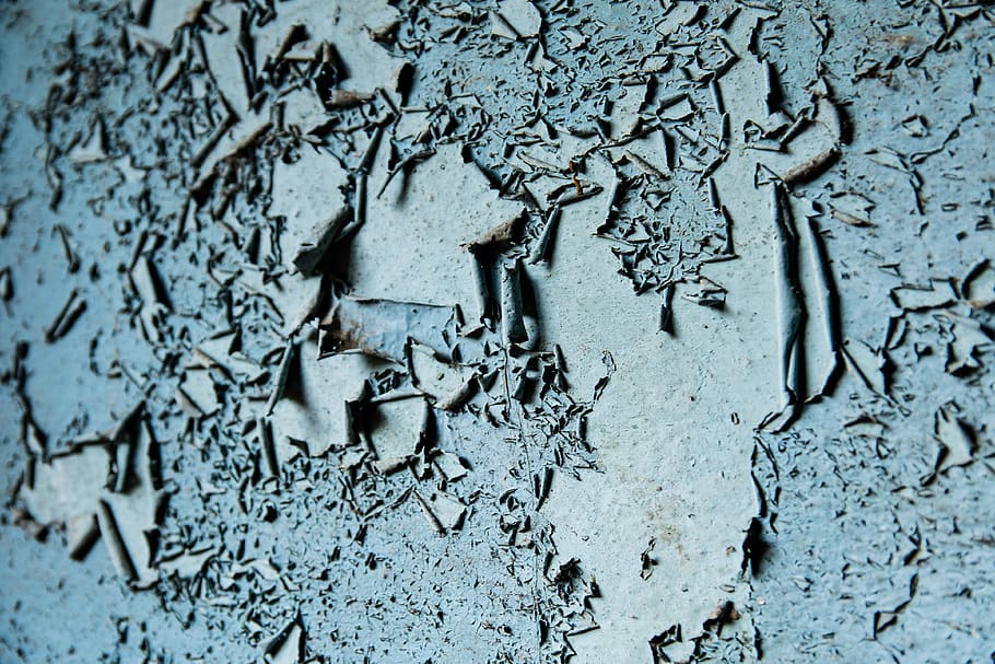 Blue Pealed Wall, art, background, crack, paint, pattern, retro HD wallpaper