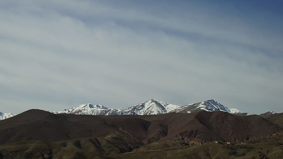 mountain, scenics - nature, sky, beauty in nature, snow, winter HD wallpaper