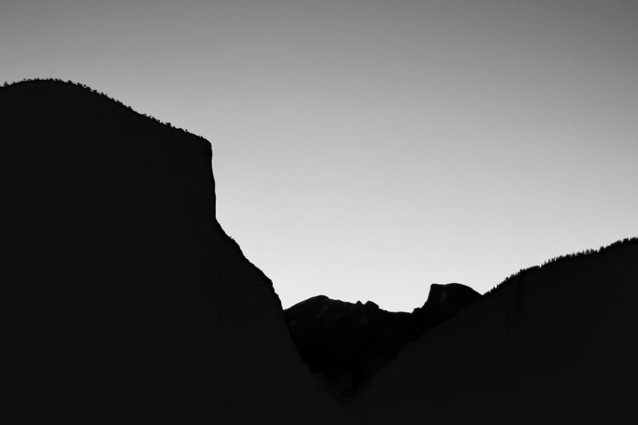 silhouette, californium, el capitan, half dome, national park