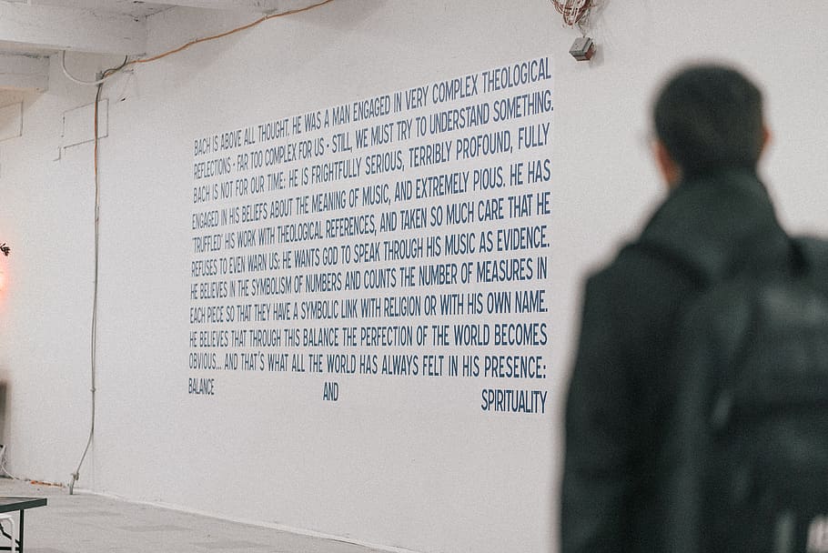 person looking on painted wall, text, western script, communication HD wallpaper