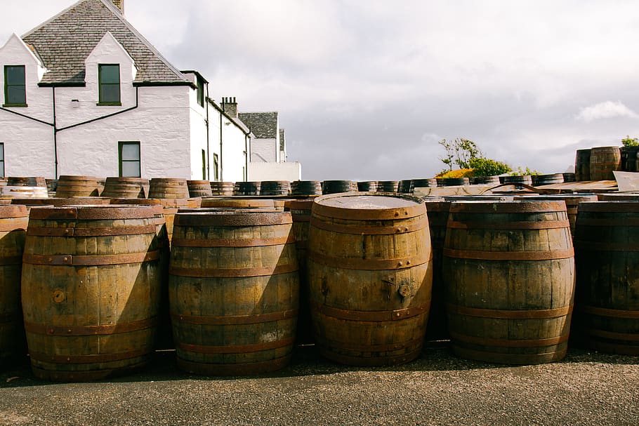 scotland, united kingdom, barrel, scotch, distillery, cylinder, HD wallpaper