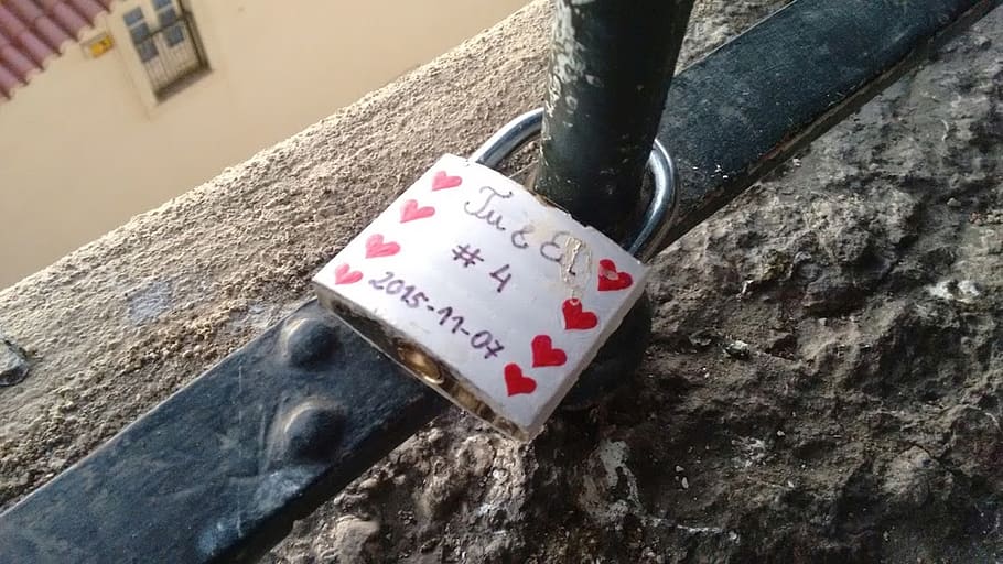 lock, love, date, communication, text, heart shape, western script HD wallpaper
