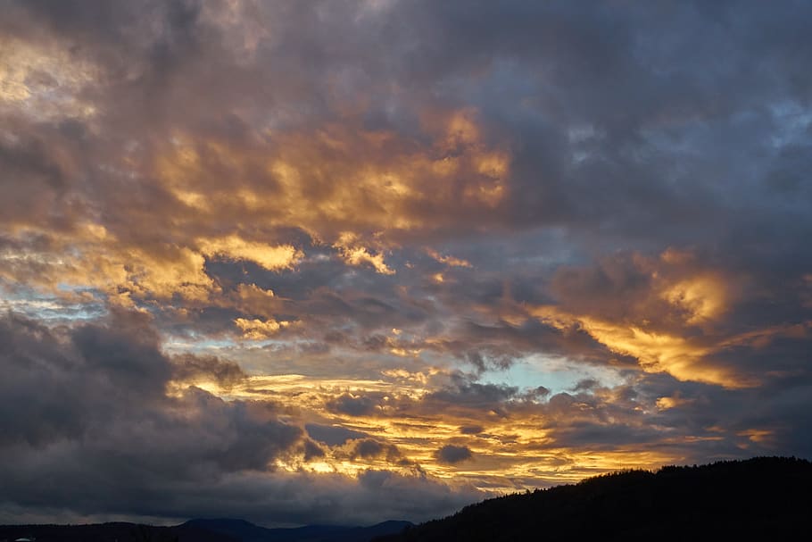 clouds, evening, sunset, cloud - sky, beauty in nature, scenics - nature HD wallpaper