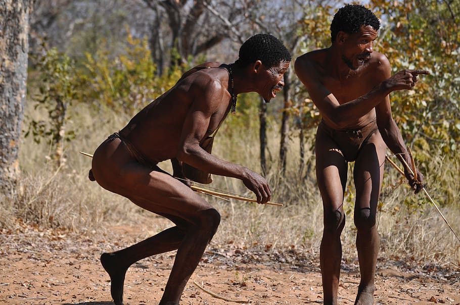 namibia, palmwag, grootberg lodge, sans, two people, shirtless HD wallpaper