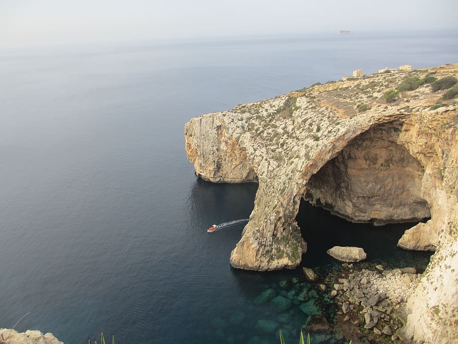 side, malta, mediterranean, water, sea, rock, rock - object HD wallpaper