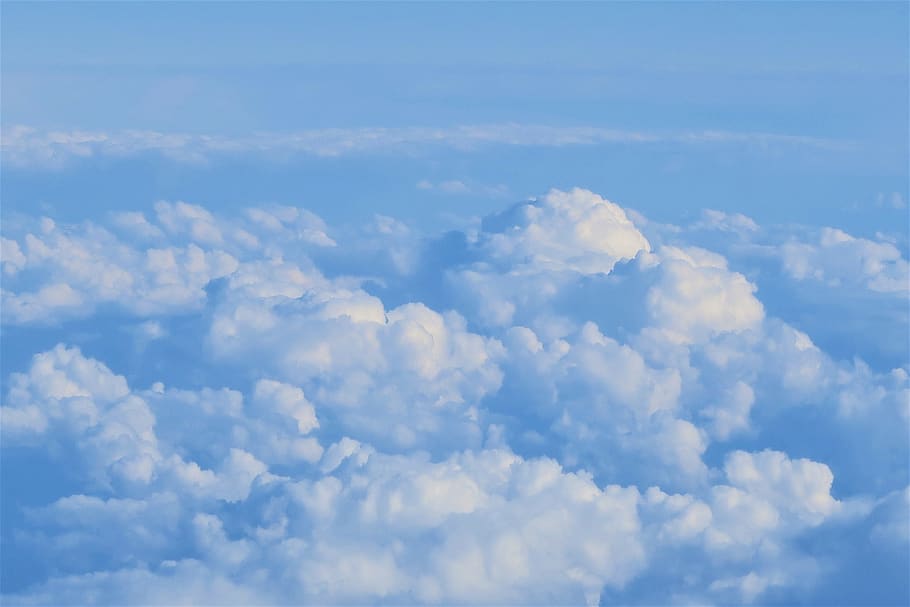 clouds, nature, sky, blue, it's in the air, cloud - sky, beauty in nature HD wallpaper