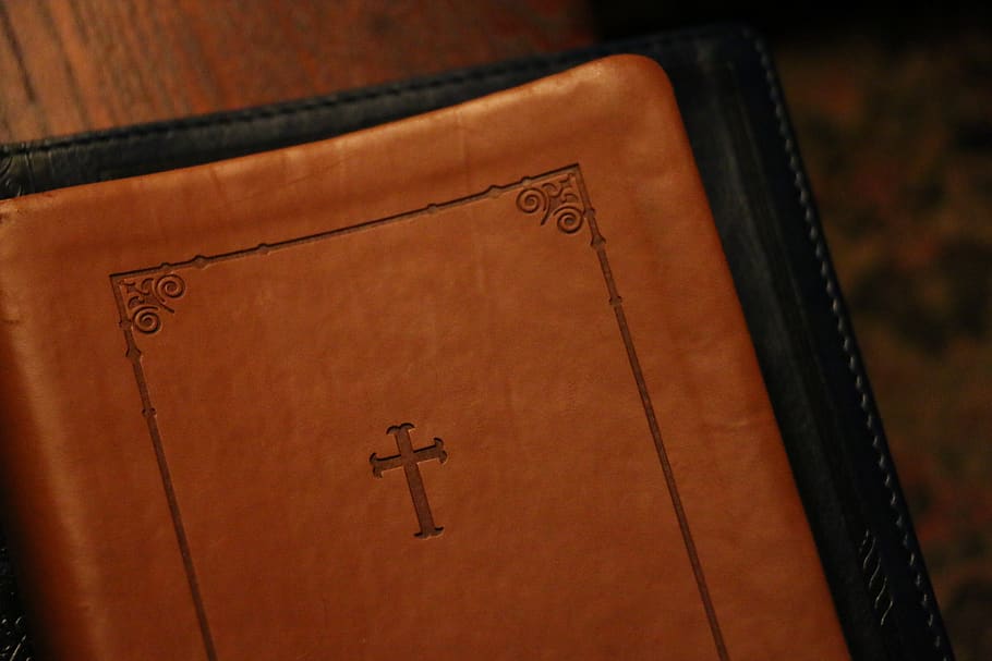 bible, book cover, leather texture, spiritual, holy, religion, HD wallpaper