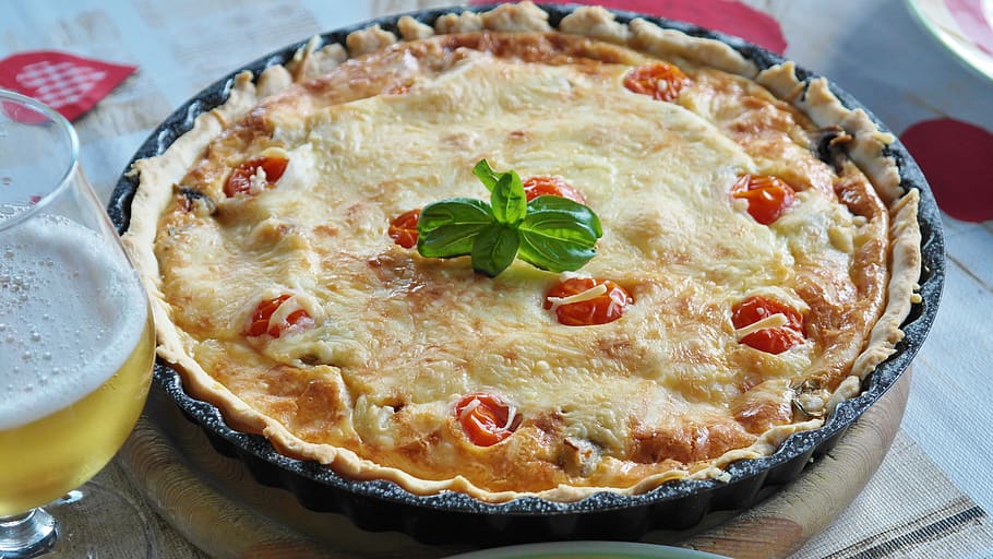 Cherry Pie Near Short Stem Glass, bake, baked, cheese, crust HD wallpaper