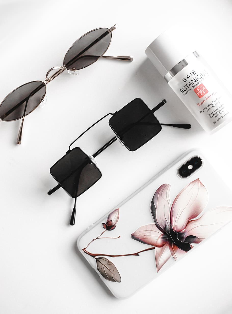 indoor, home, minimal, iphonex, eye cream, flatlay, eyewear HD wallpaper