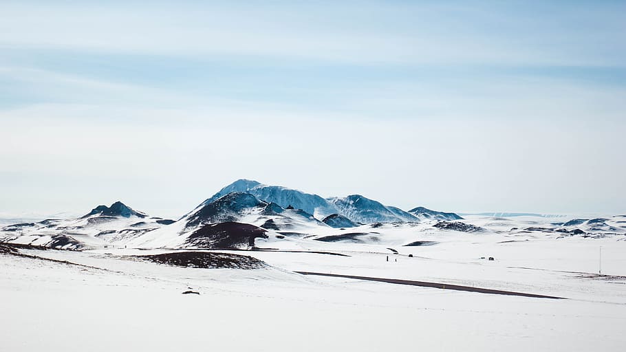 snow-covered land during day time, mountain, sky, landscape, shadow HD wallpaper