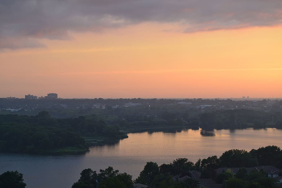 canada, kingston ontario, clouds, river, sunset, sky, water HD wallpaper
