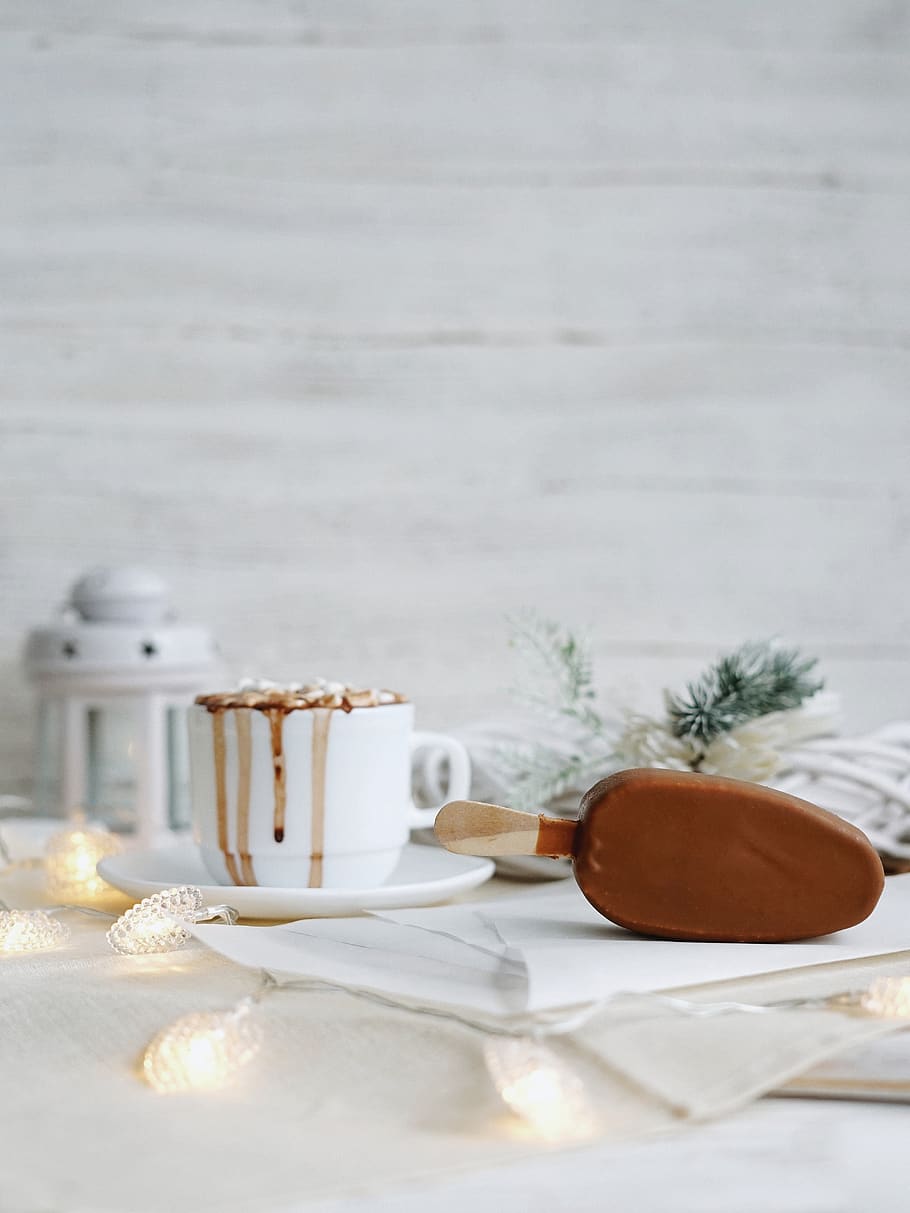 Ice Cream Near Cup, chocolate, delicious, drink, food, icecream HD wallpaper