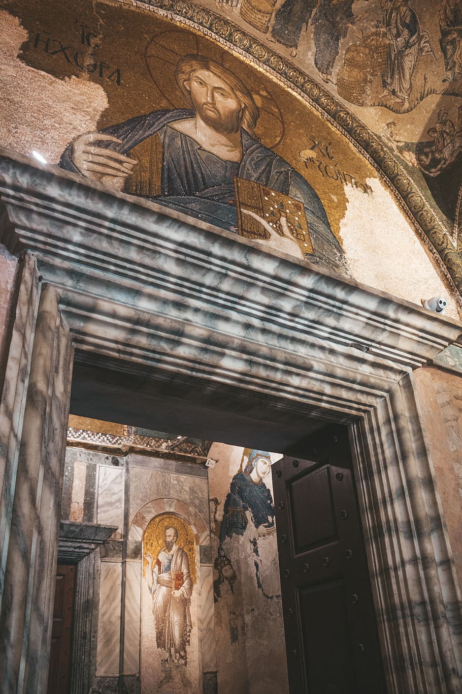 Religious Paintings Inside Building, ancient, arch, architecture HD wallpaper