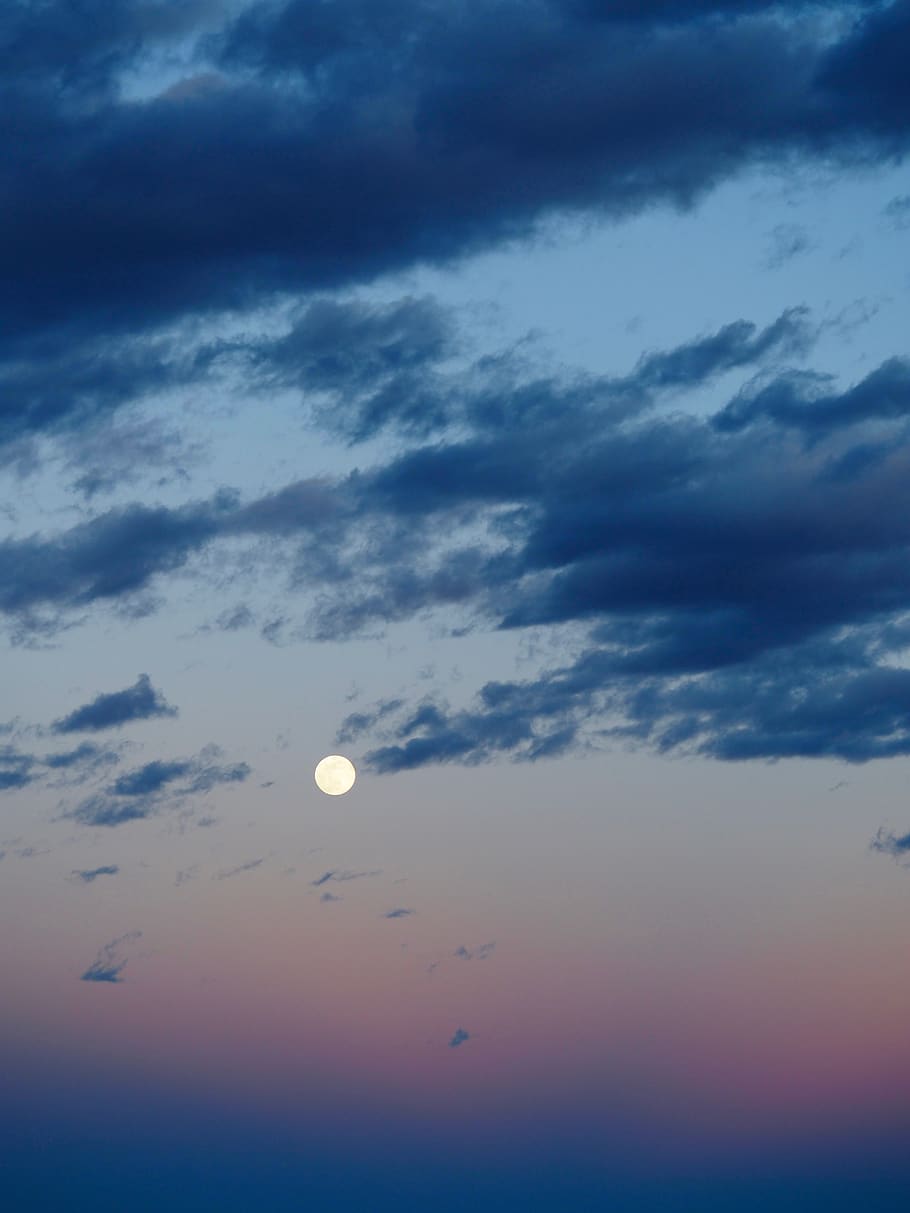 cloud - sky, moon, tranquil scene, beauty in nature, scenics - nature HD wallpaper