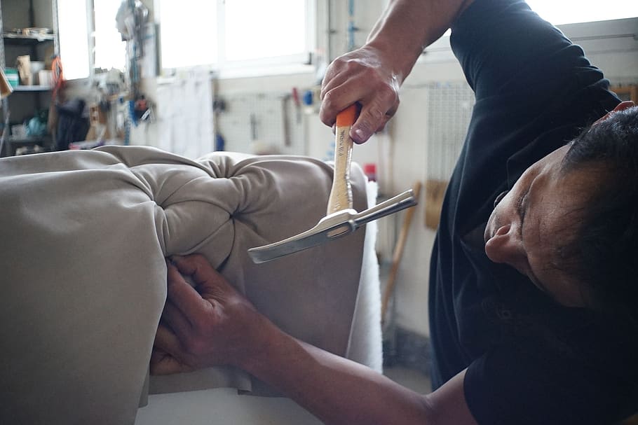 artisan, sofa, manufacture, worker, handmade, furniture, indoors HD wallpaper