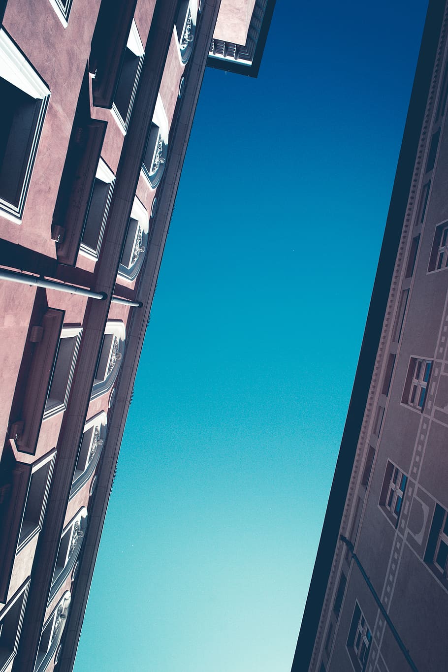 sky, blue, architecture, poland, photo, photography, windows HD wallpaper