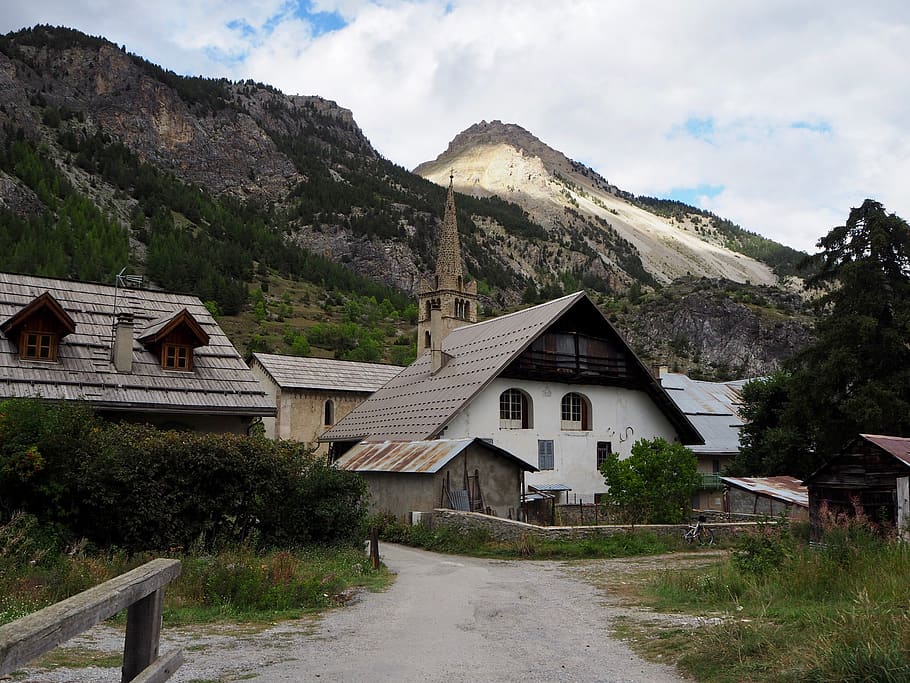 france, névache, mountain, architecture, built structure, sky HD wallpaper