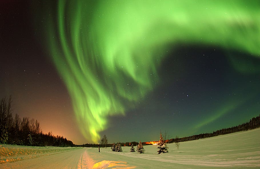 Milky Way at Night, alaska, atmosphere, aurora borealis, cool wallpaper