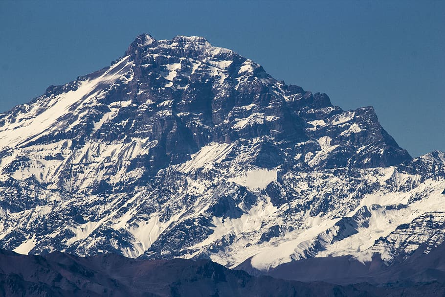 argentina, aconcagua summit, andes mountain range, cordillera de los andes, HD wallpaper