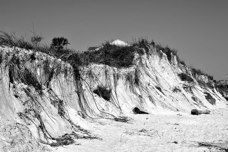 beach erosion, damage, hurricane, florida, usa, ocean, outdoors, HD wallpaper