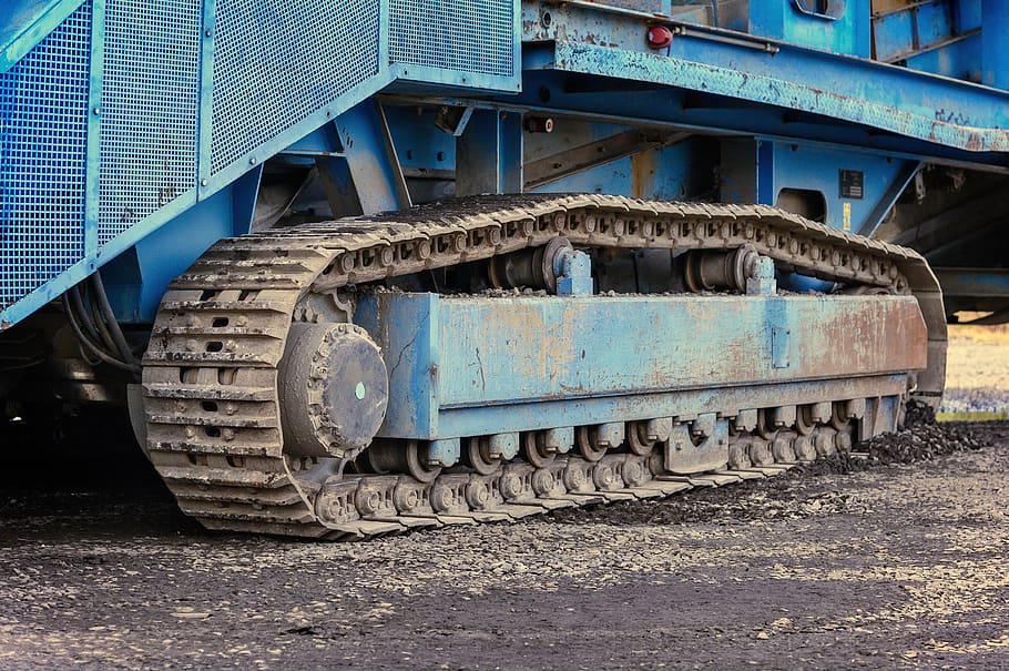 chain, machine, tracked vehicle, crusher, technology, construction, HD wallpaper